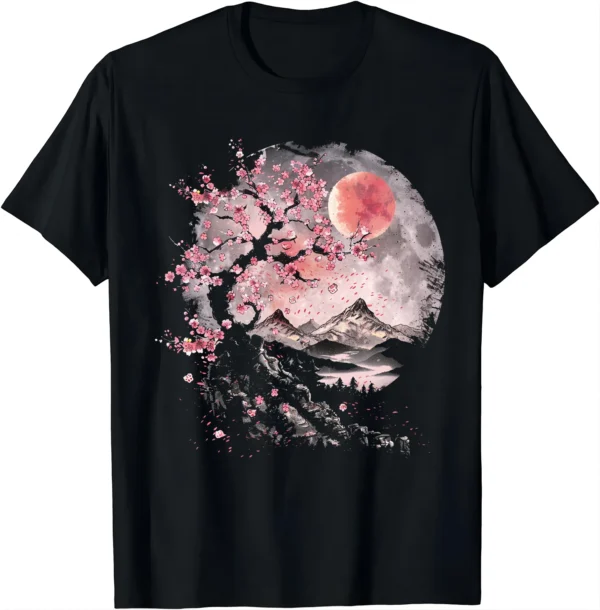 Sakura Serenity Tee - A Touch of Nature T Shirts Japanese Style Clothes Tops T Shirt for Men Graphic T Shirts Camisas Streetwear